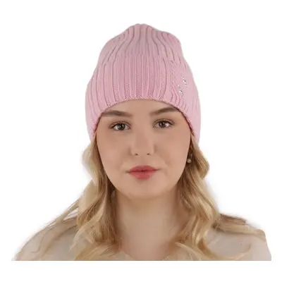 AGBO Woman's winter hat pink Ariga 100% extra fine merino wool