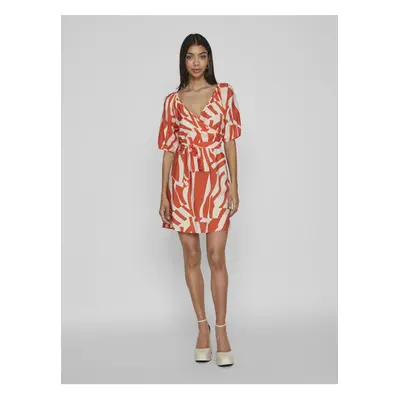 Cream-orange women's patterned dress VILA Dogma - Women's