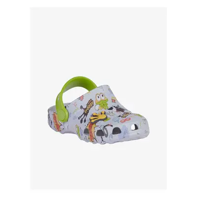 Light gray children's patterned slippers Coqui Little Frog - Boys