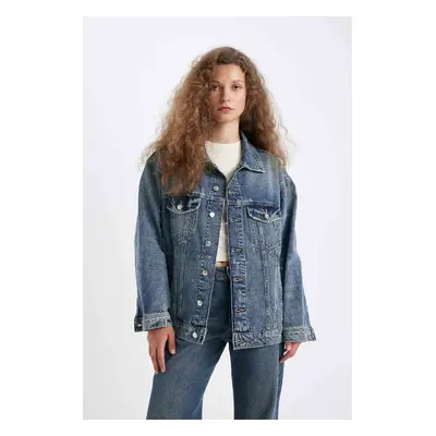 DEFACTO Oversize Wide Cut Jean Jacket