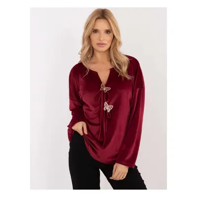 Chestnut velour blouse large size