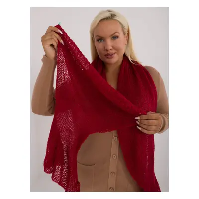 Dark red women's knitted scarf