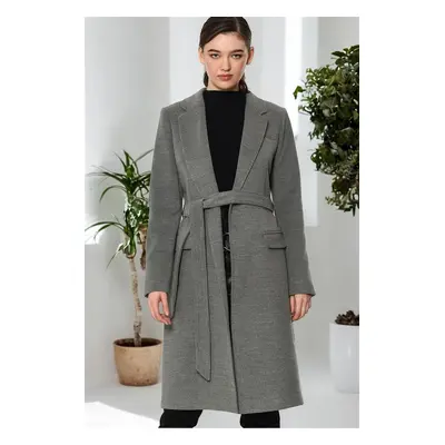 Z6613 DEWBERRY WOMEN'S COAT-PLAIN GREY