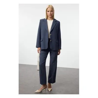 Trendyol Navy Blue Regular Basic Woven Blazer Jacket