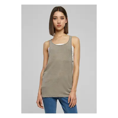 Ladies Loose Burnout Tank Olive