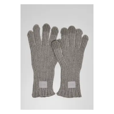 Smart gloves made of a knitted heather grey wool blend