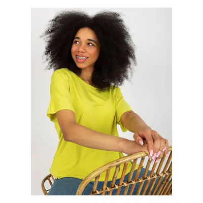 Lime basic women's viscose blouse