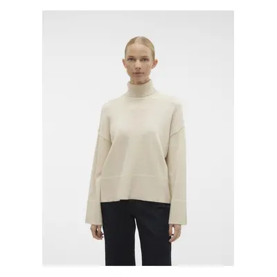 Women's cream turtleneck AWARE by VERO MODA Gisela - Women