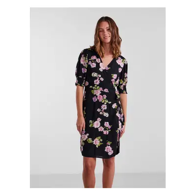 Black Women's Floral Wrap Dress Pieces Tala - Women's