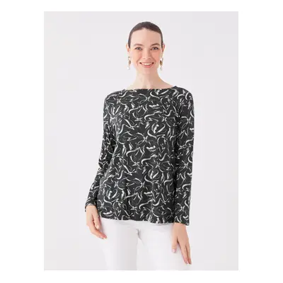 LC Waikiki Crew Neck Printed Long Sleeve Women's Blouse