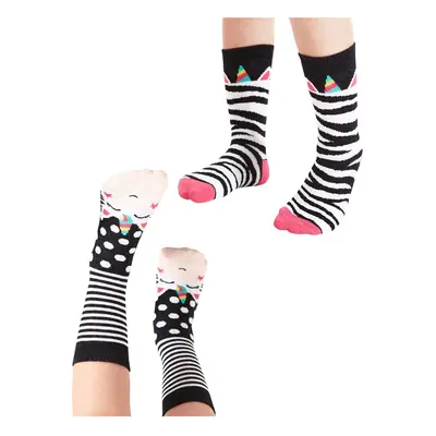 Denokids Zebra Patterned Girl's Socks Set of