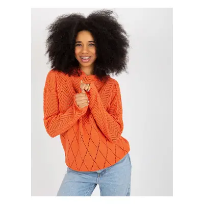 Orange women's summer sweater with hood