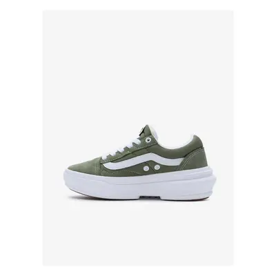 Khaki Womens Suede Detail Sneakers VANS UA Old Skool Ove - Women