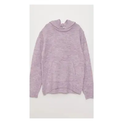 LC Waikiki Hooded Basic Long Sleeve Girl's Knitwear Sweater