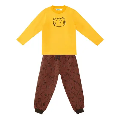 Denokids Cute Cat Baby Boy T-shirt Trousers Set