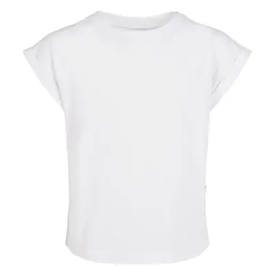 Girls' organic t-shirt with extended shoulder white