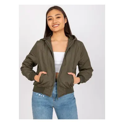 Women's short jacket with Larah quilting - khaki