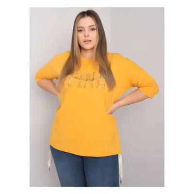 Yellow oversized blouse with rhinestones Elena