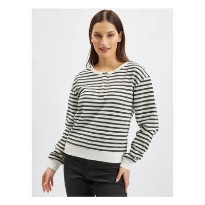 Orsay Black & White Ladies Striped Sweatshirt - Women