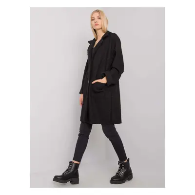 OH BELLA Black bouclé coat