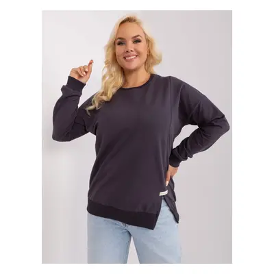 Graphite Solid Color Women's Plus Size Blouse