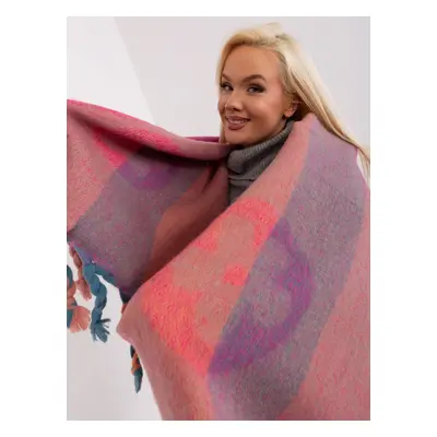 Fuchsia striped winter scarf