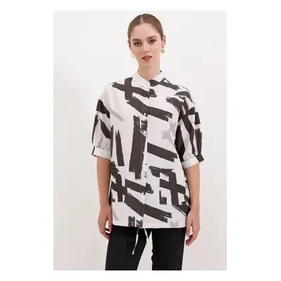 Bigdart Patterned Oversize Shirt - Black