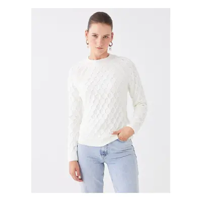 LC Waikiki Crew Neck Self-Patterned Long Sleeve Women's Knitwear Sweater