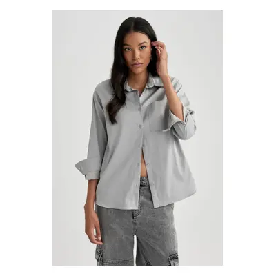 DEFACTO Oversize Fit Poplin Long Sleeve Shirt