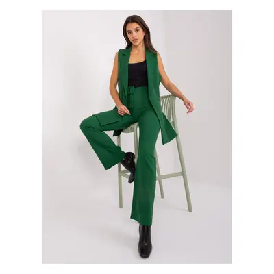 Dark green elegant set with bell bottoms