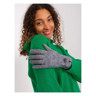 Dark grey tactile gloves with pompom