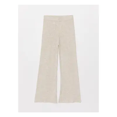 LC Waikiki Straight Wide Leg Women's Knitwear Trousers with Elastic Waist