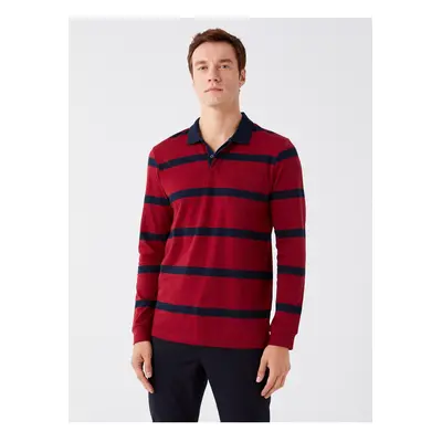 LC Waikiki Polo Neck Long Sleeve Striped Men's Sweatshirt