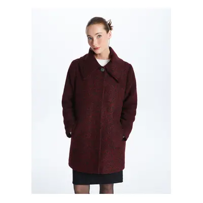 LC Waikiki Women's Shirt Collar Straight Long Sleeve Teddy Coat