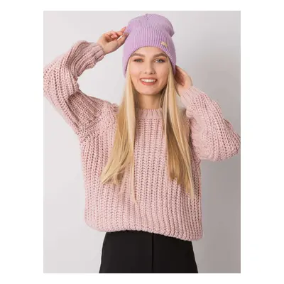 RUE PARIS Light purple knitted hat