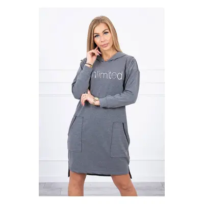 Dress with the inscription unlimited graphite