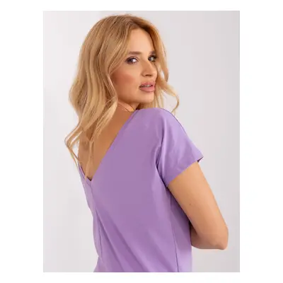 Lilac T-shirt with back neckline Fire BASIC FEEL GOOD