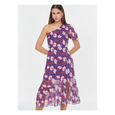 Purple Floral Mididress Trendyol - Women