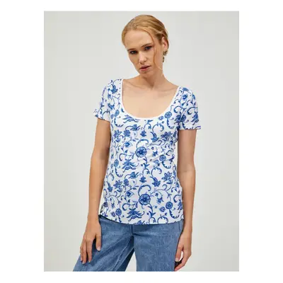 Blue-white patterned T-shirt ORSAY - Women