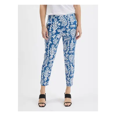 Orsay White and Blue Ladies Patterned Pants - Women