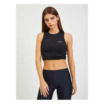 Black Womens Sports Crop Top Guess Coline - Women