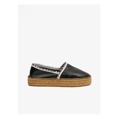 Black Women's Leather Espadrilles Love Moschino - Women