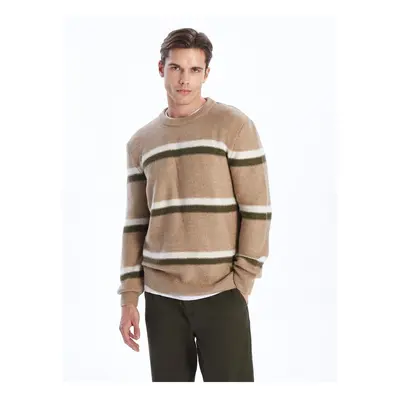 LC Waikiki Crew Neck Long Sleeve Striped Men's Knitwear Sweater