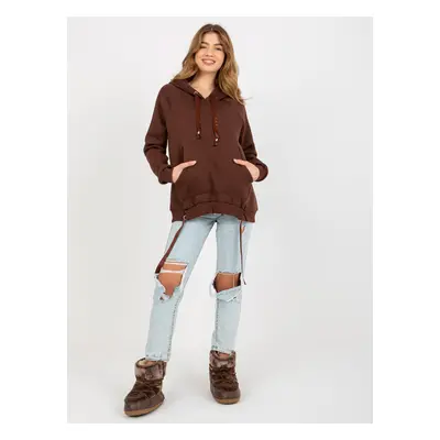 Women's hoodie Och Bella - brown