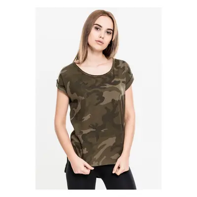 Women's T-shirt Camo Back Shaped Olive camo