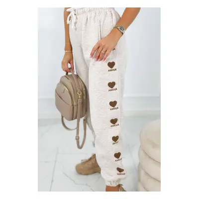 Cotton trousers Amour beige melange