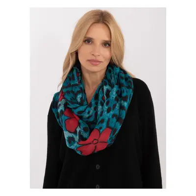 Women's blue scarf with animal motif