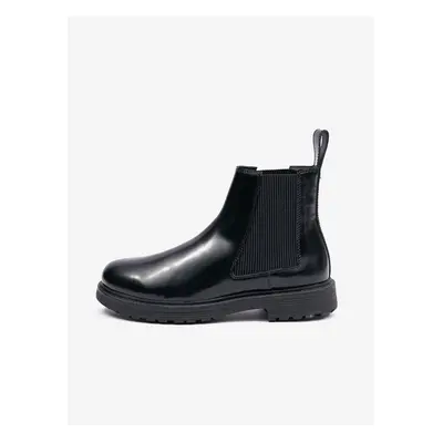 Black Men's Diesel Leather Ankle Boots - Men's