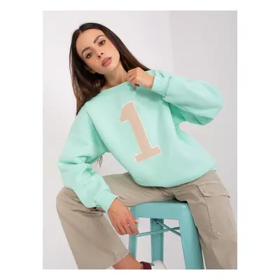 Mint hoodie without hood with insulation