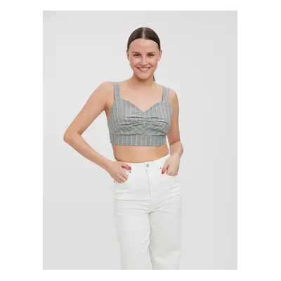 Light grey striped crop top with straps VERO MODA Serena - Women